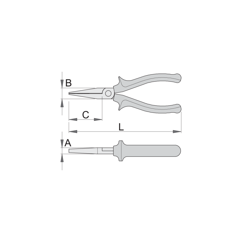 Pinza a becchi piatti lunghi No 472 - Dal Ferramenta